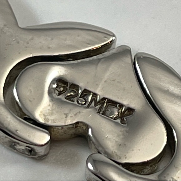 Vintage XO Link Mexico 925 Sterling Silver Tennis Fold Over Caps Bracelet 24.78g - Picture 2 of 8